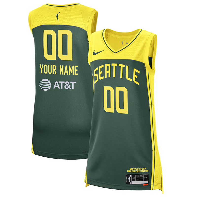 Men's Seattle Storm Active Player Custom Green Stitched Basketball Jersey
